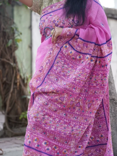 Saree Georgette Barbie Pink