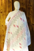 Dupatta Georgette White & Pink