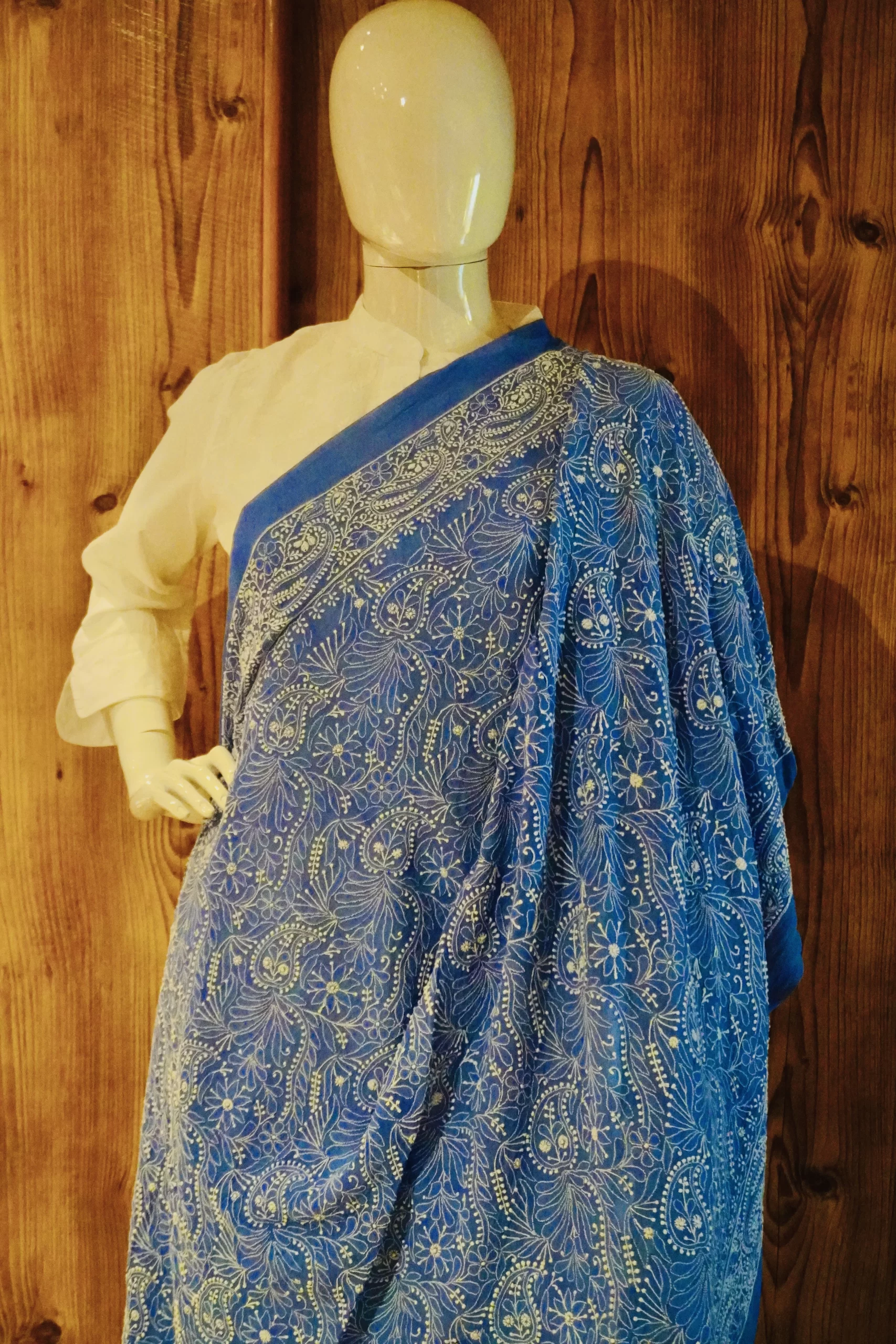 Georgette Dupatta Ocean Blue