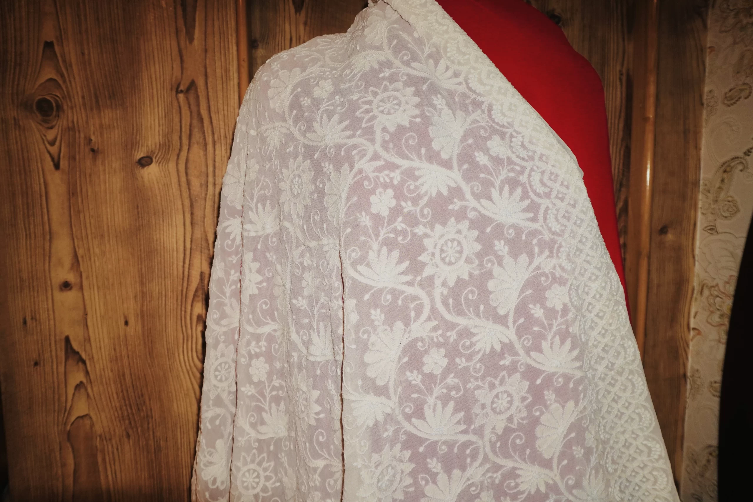 Dupatta Georgette Apple White - Image 6