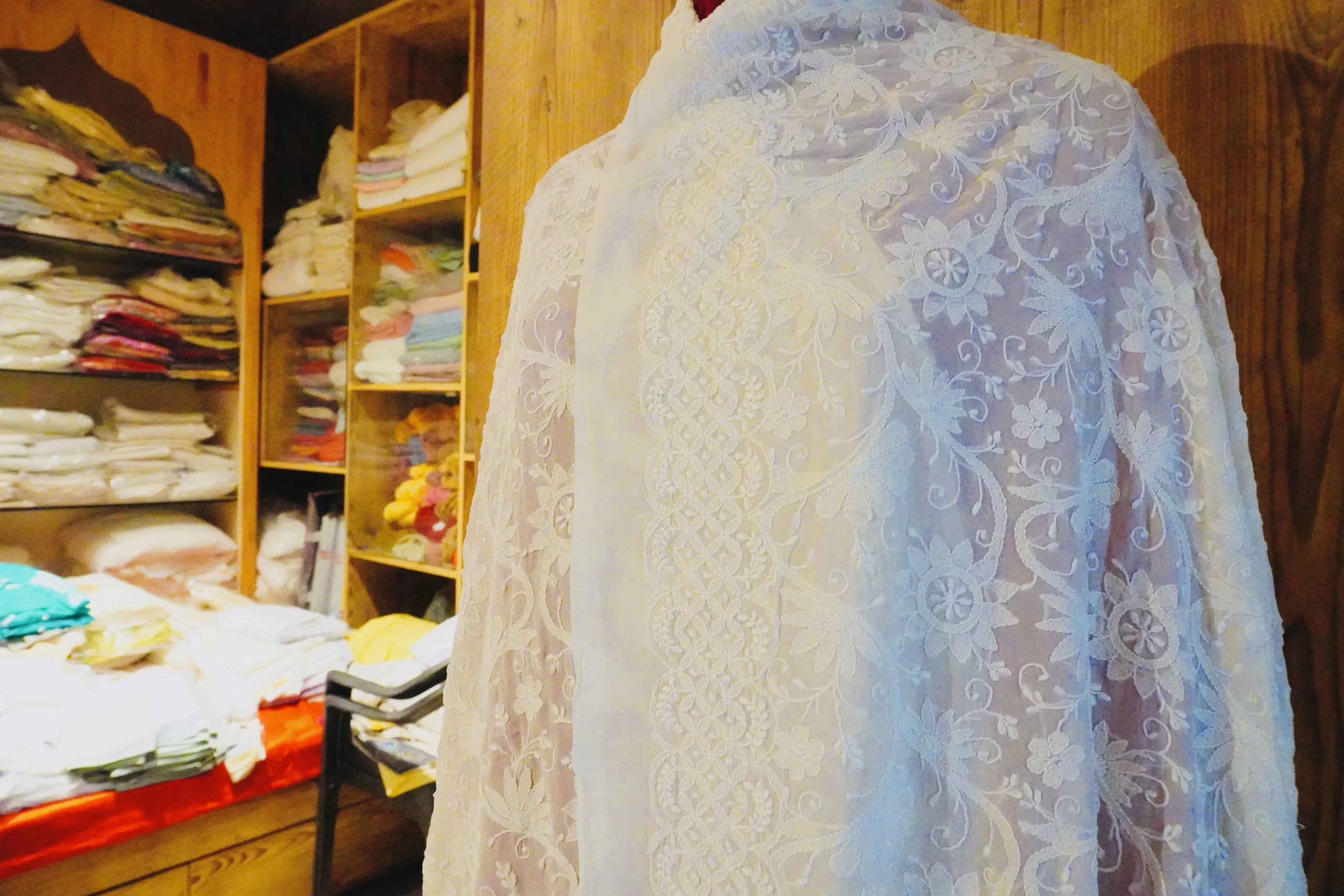 Dupatta Georgette Apple White - Image 4