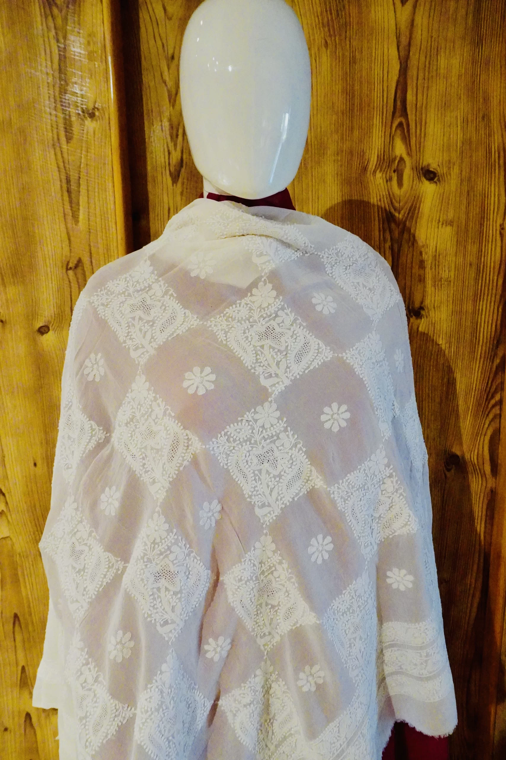 Georgette Dupatta White